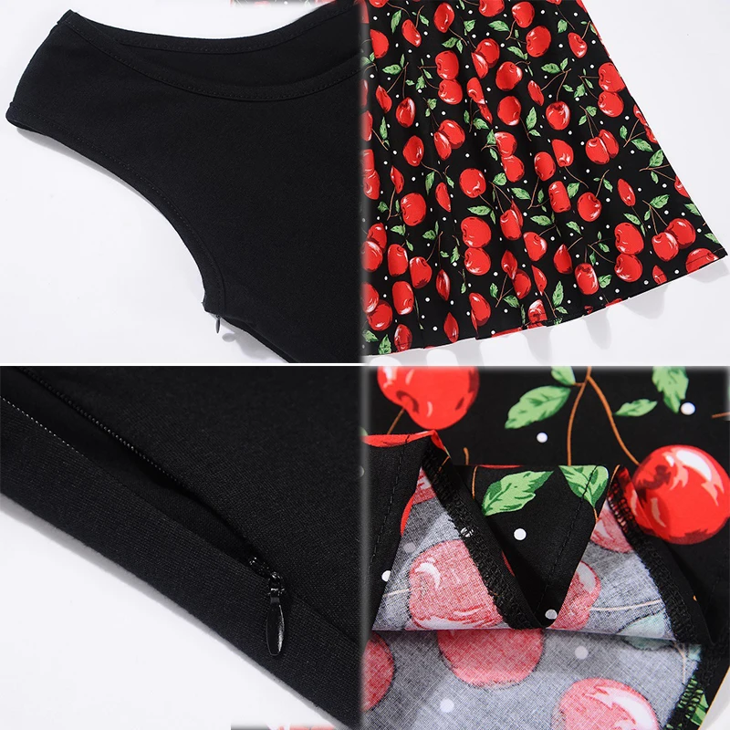 Dresses Lemon Print Summer Dress 2018 Tank Flowers Cherry Leaves Women Sundress Patchwork Tunic Plus Size Polka Dot Midi | Женская