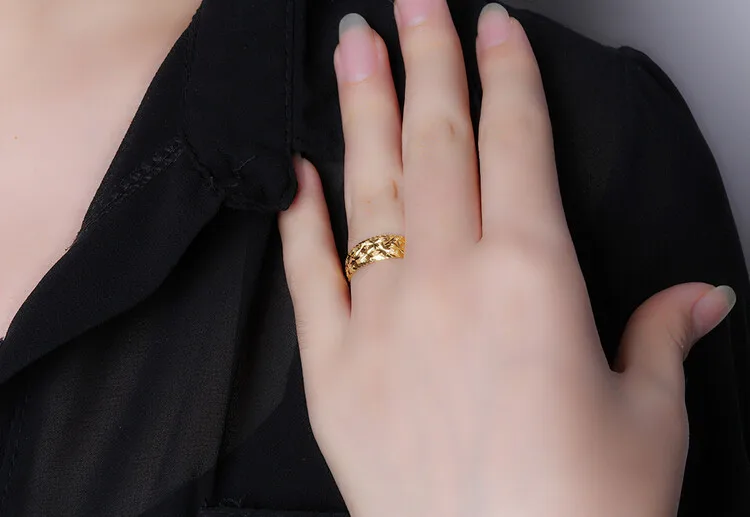 Лидер продаж высококачественные Регулируемые кольца из 24 каратного золота для