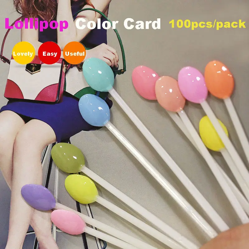 100 шт. ложки для дизайна ногтей стильные женские ложные доски палочки показа лака