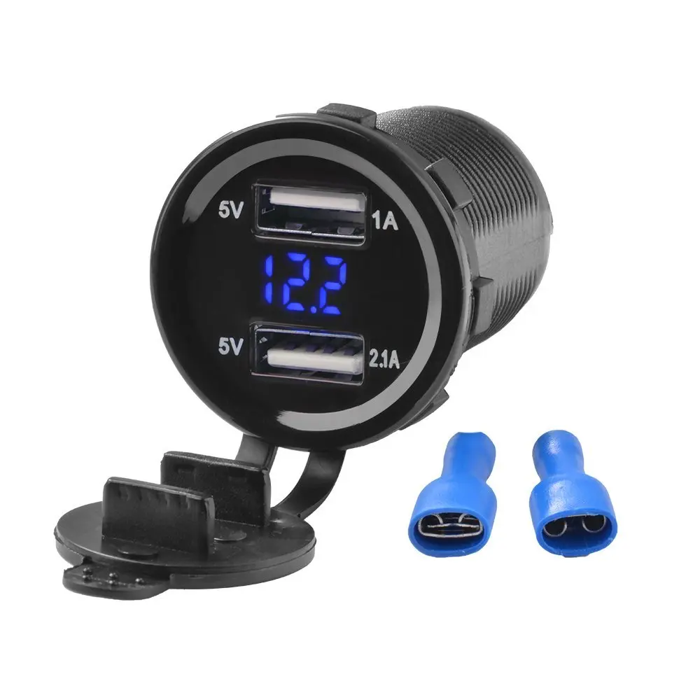Автомобильное зарядное устройство 12 В а с двумя USB портами|motorcycle 12v|12v motorcyclesocket