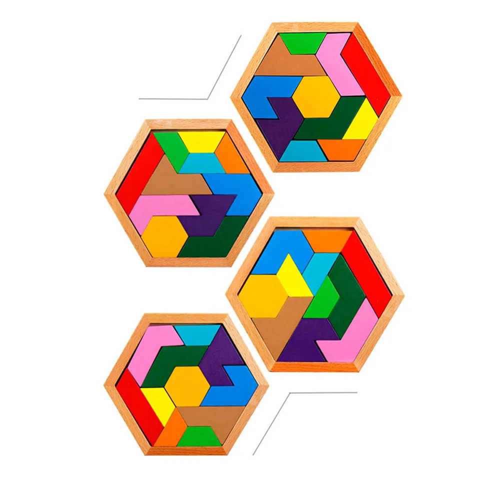 Деревянные материалы Монтессори 3d геометрические Обучающие игрушки-пазлы для