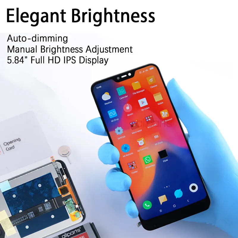 Дисплей для Xiaomi Mi A2 Lite 6 Pro LCD в сборе с тачскрином на рамке 5.84'' черный белый