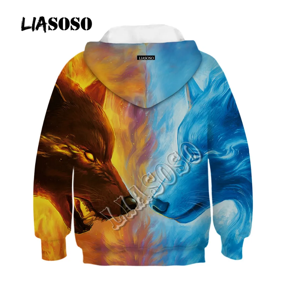 LIASOSO лиса 3D с принтами для мальчиков Толстовки капюшоном девочек зимняя верхняя