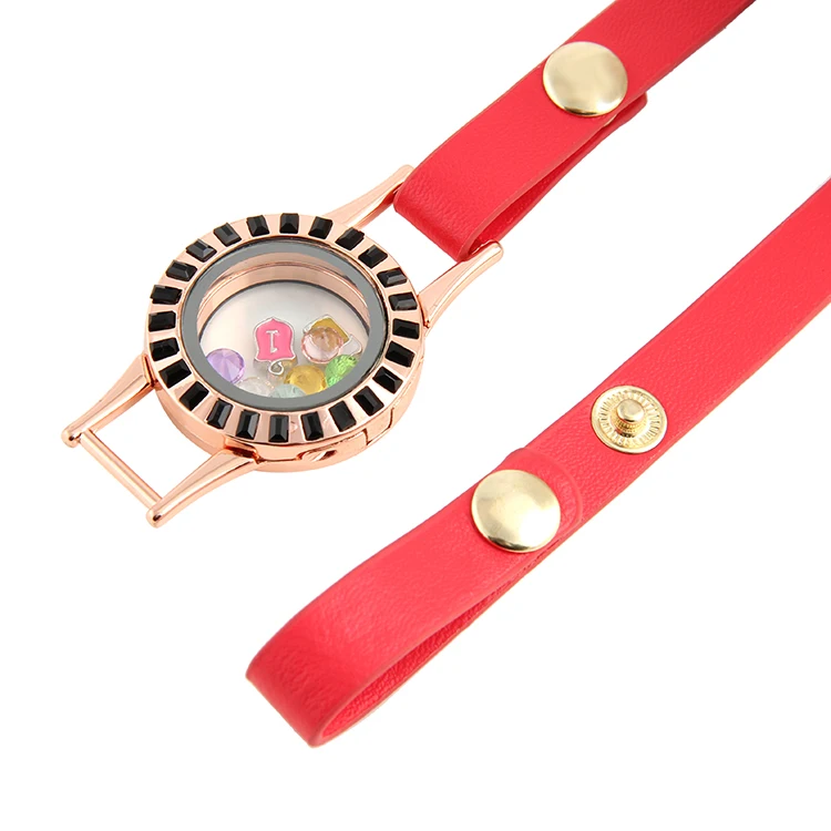 5 шт./лот 30 мм круглый браслет со стразами из сплава и стекла плавающий медальон