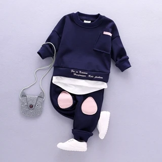 dark blue CNUM/осенние комплекты одежды для детей; детская одежда; хлопковые повседневные спортивные костюмы; детская одежда; спортивный костюм из 2 предметов; комплекты для детей; сезон зима - Цвет: dark blue