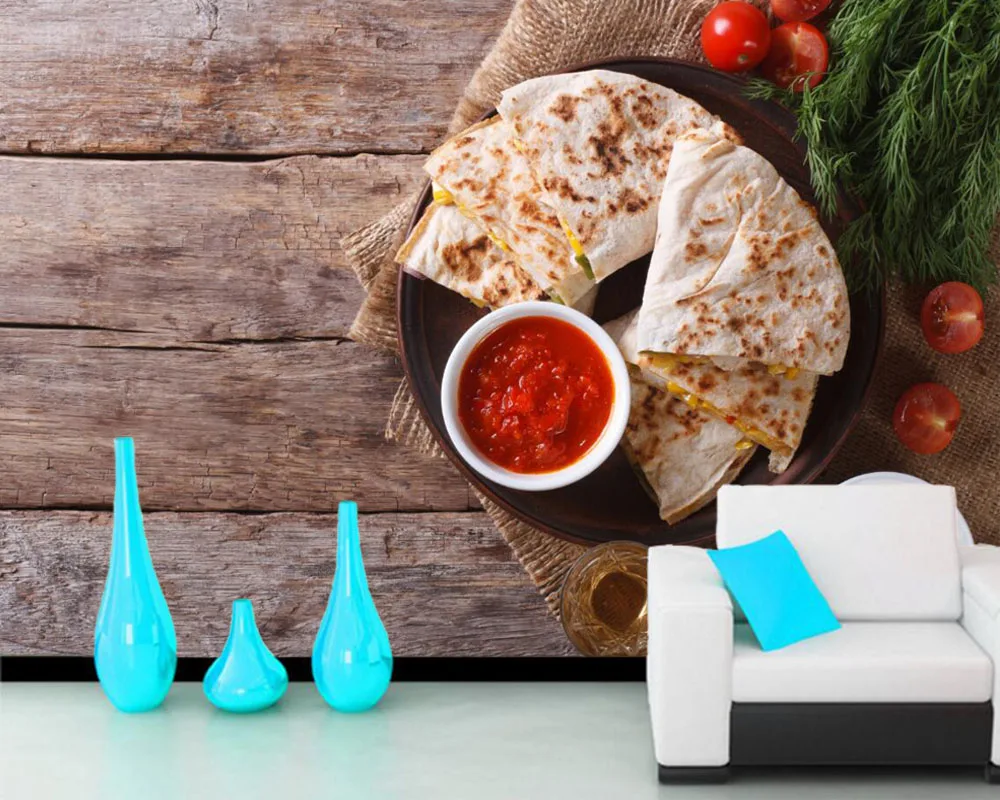 Pancake помидоры укроп деревянная доска еда 3d обои росписи papel де parede для столовой