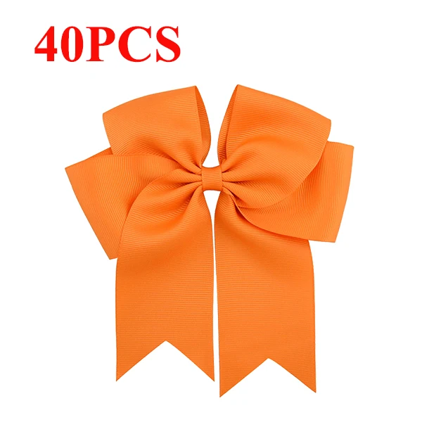 9 20 пар 6 дюймов большой Cheer Grosgrain ленты бант аксессуары для волос ручной работы Твердые Болельщицы банты для волос с аллигатором заколки для волос - Цвет: 9