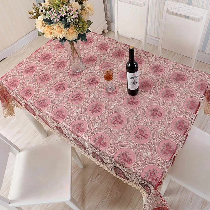 

2018 new lace table cloth pastoral offee dining decor cover home textile flower embroidered table runners almofadas covers decor