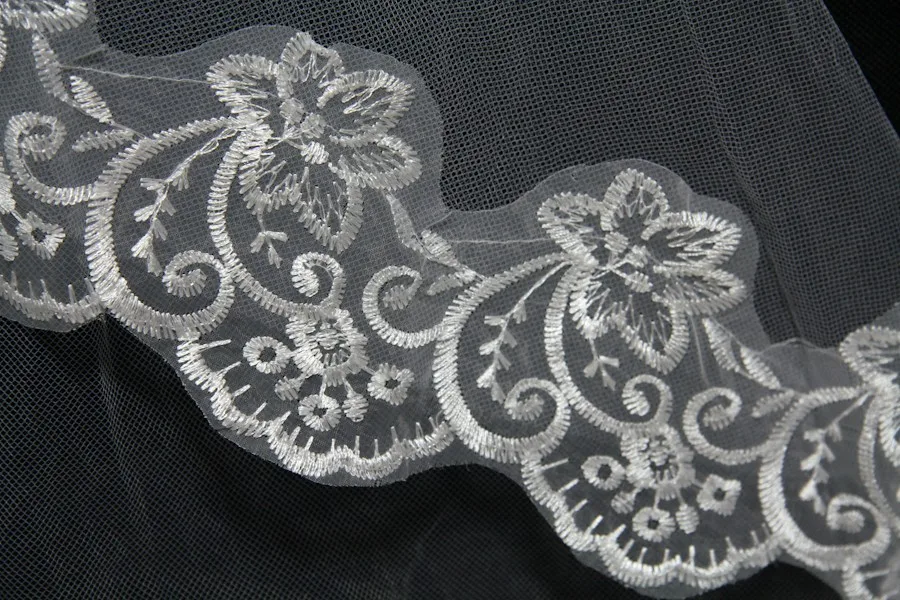 Женская свадебная фата белая/Слоновая Однослойная кружевная Фата свадебный