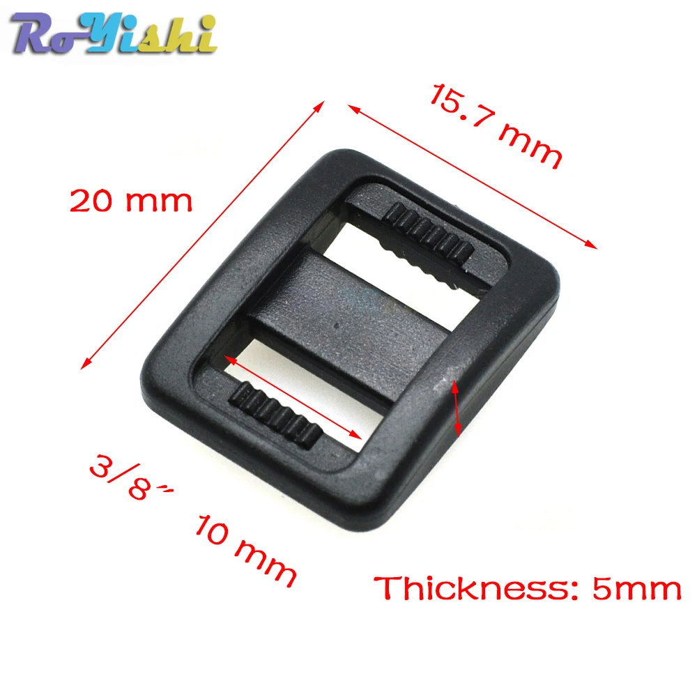 3/8 дюйма пластиковый слайдер Tri-Glide регулировать пряжки лямки рюкзака сетка 10 мм