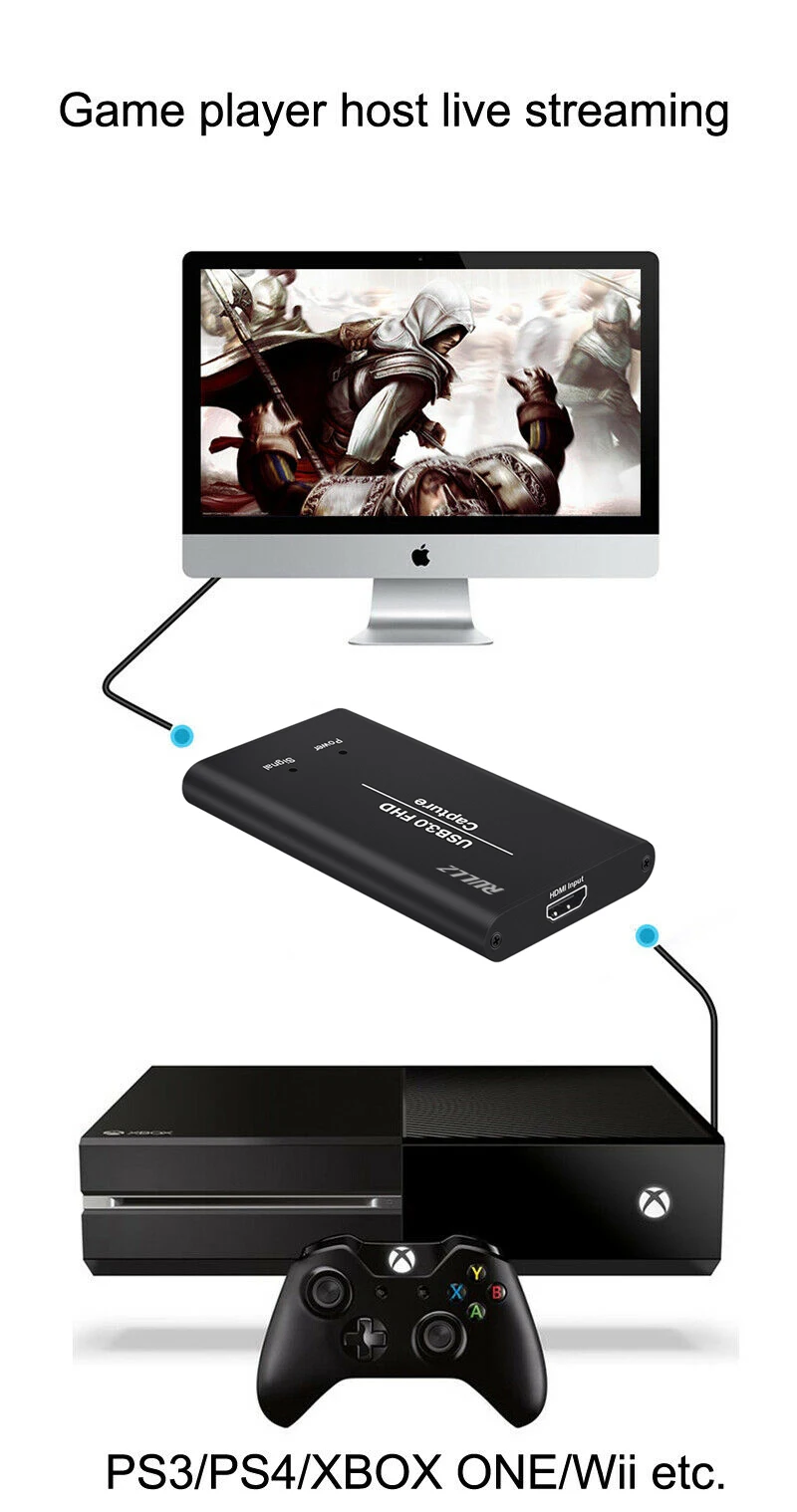 Full HD USB 3,0 HDMI Игровая видеокарта для записи для MAC Win10 Facebook Youtube OBS Twitch Meeting на открытом воздухе прямая трансляция