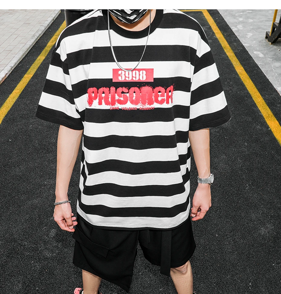 AELFRIC 18ss летняя Хлопковая полосатая футболка КЛОУН хип-хоп топы Swag футболки Мужская повседневная Уличная одежда джокер американский размер s-xl