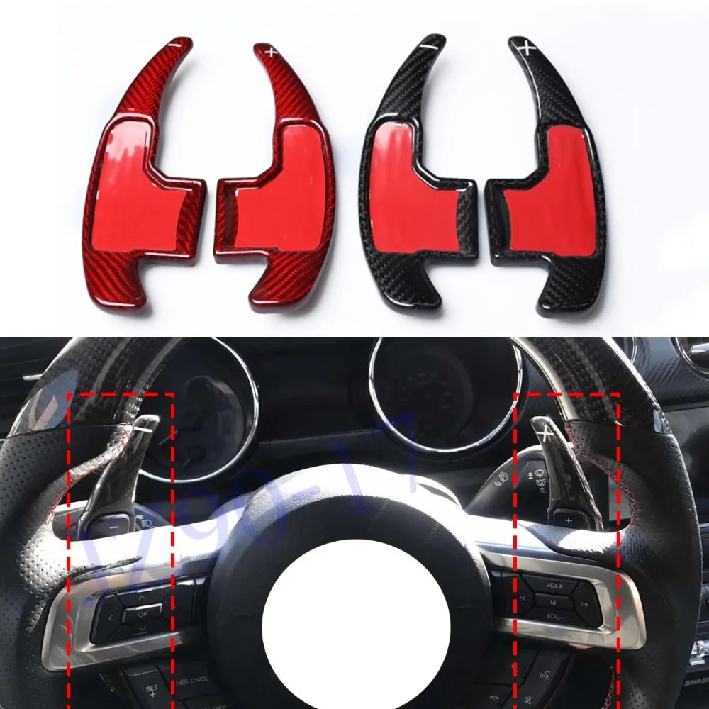 

Carbon Fiber Gear Steering Wheel Shift Level Paddle Extension PDK Extension Fit For Ford Mustang 2015 2016 2017 Accessories