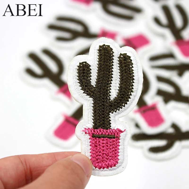 10 шт./лот мультфильм Кактус патчи вышитые утюгом на растениях аппликация Сделай