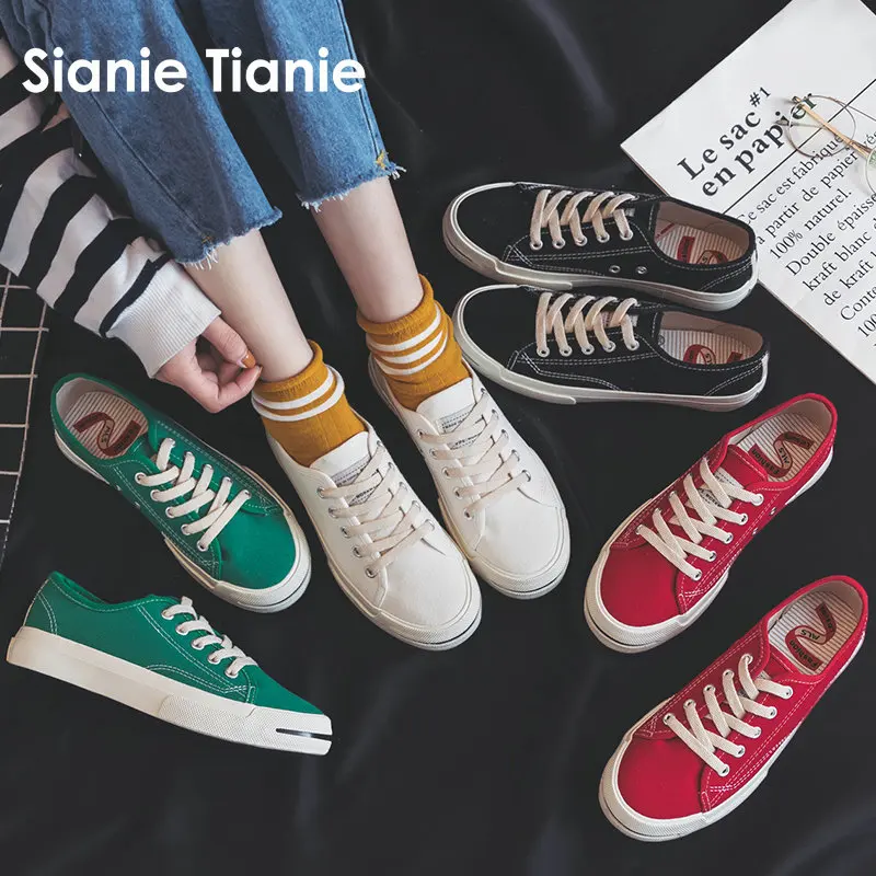 Sianie Tianie/зеленые красные женские низкие кеды для мужчин и женщин Повседневная