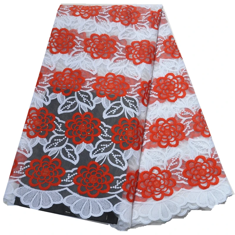 

New african lace fabric 2019 high quality lace yellow and white nigerian lace fabrics for wedding