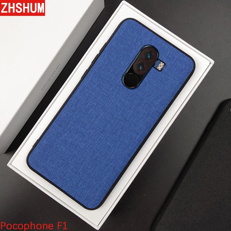 Тканевый чехол с узором для Xiaomi Pocophone F1 жесткий силиконовый чехол-бампер 360 полная