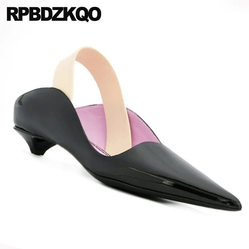 Женские модельные туфли Winkle черные брендовые дизайнерские из лакированной кожи