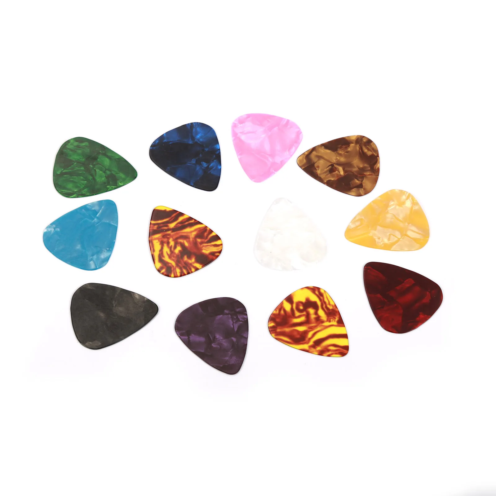 100 шт на заказ Акустическая Электрогитара медиатор из целлулоида Plectrums Смешанная толщина