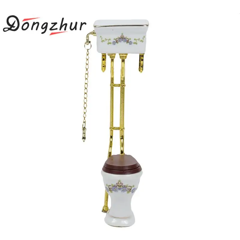 Dongzhur Miniatura Туалет кукольный домик 1:12 Миниатюрные аксессуары ретро-игрушка дом Комплект орнаментов миниатюры Кукольный дом 1:12 Прямая поставка
