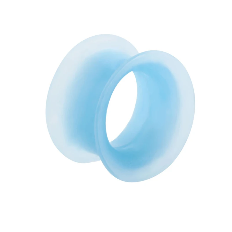 Пара силиконовых тоннелей для пирсинга тонкие двойные расклешенные беруши и туннели черные ушные сережки