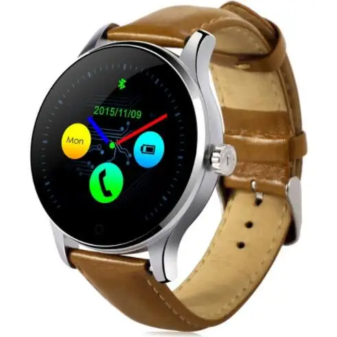 brown leather strap Bluetooth Смарт-часы K88H 2.5D HD ips экран фитнес-трекер монитор сердечного ритма IP54 водонепроницаемые Смарт-часы для Android IOS - Цвет: brown leather strap