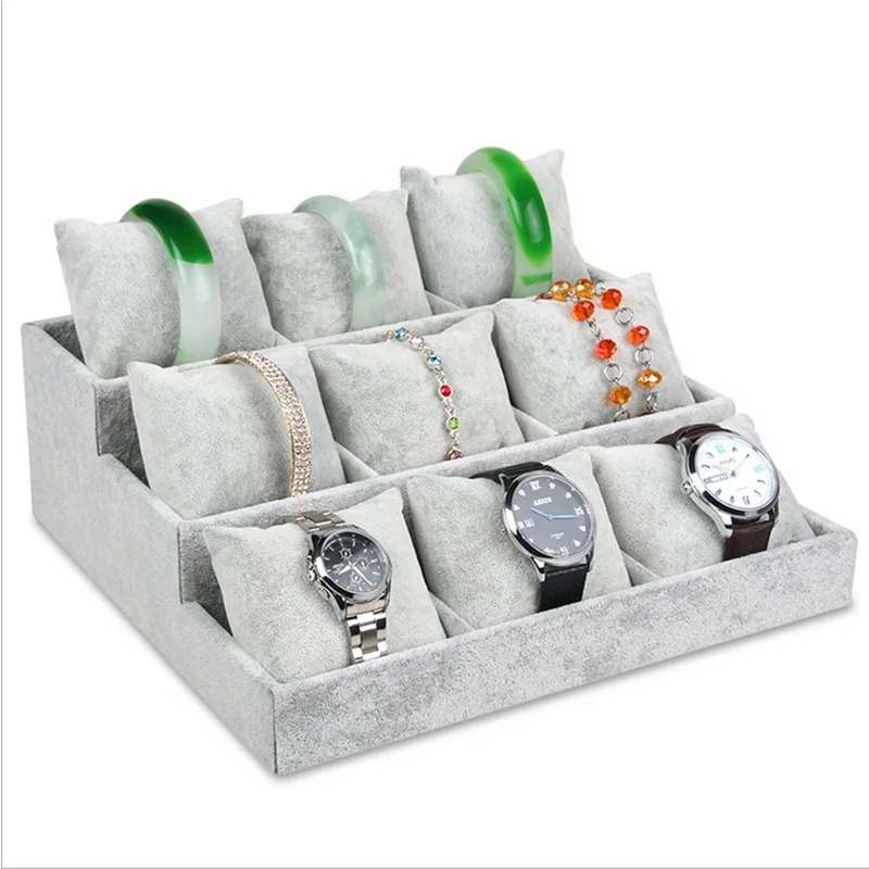 Высокое качество байковые 9 сетка подушка дисплей лоток браслет часы окно