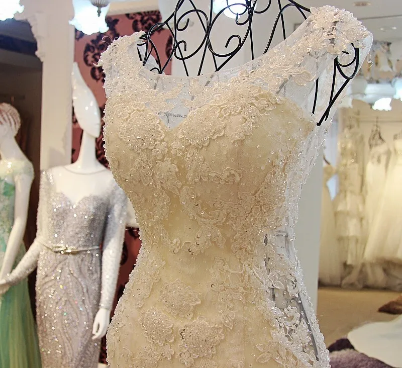 Винтажное кружевное свадебное платье Русалка высокого качества 2017 платья