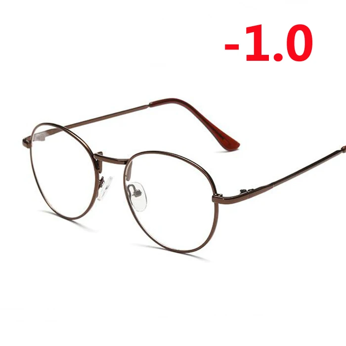 Myopia 100 1-1,5-2-2,5-3-3,5-4 готовые очки для близорукости женские мужские короткие очки для коррекции зрения металлические женские мужские очки для близорукости с градусом - Цвет оправы: Myopia 100