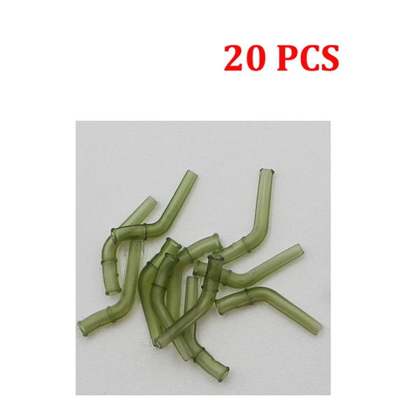20Pcs 20 шт. линейный позиционер для волос оснастка, снаряжение для ловли карпа, аксессуары для ловли карпа, рукав-крючок, мягкий резиновый локоть, анти-запутывание рыболовных инструментов - Цвет: 20Pcs