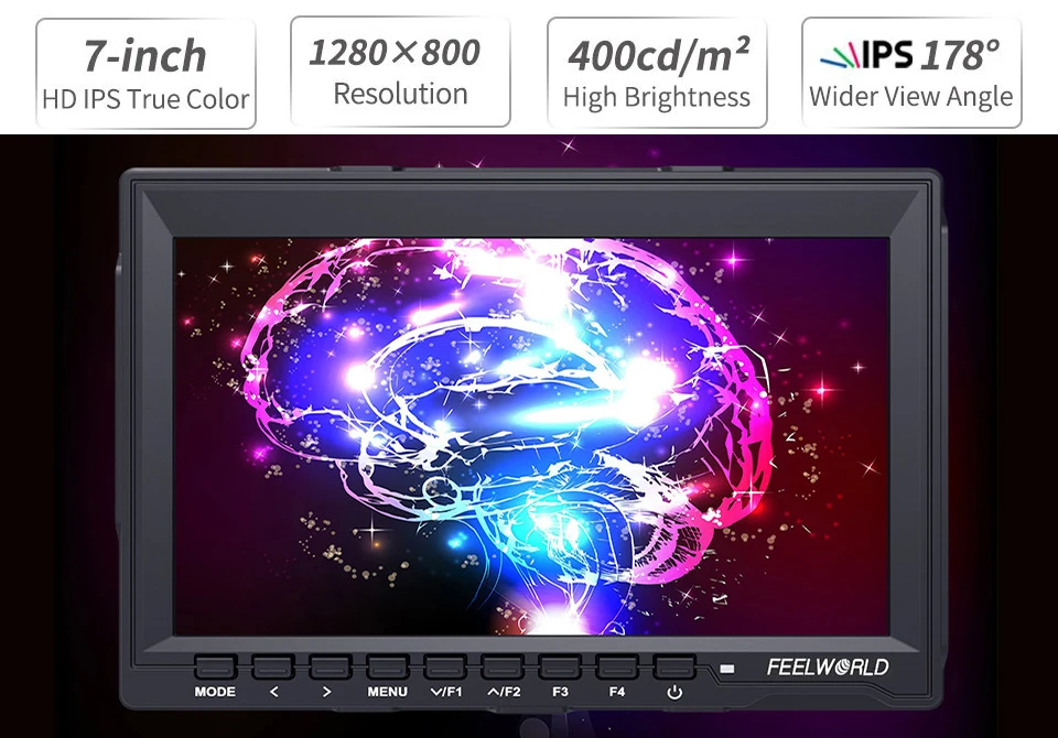 7 дюймов полевой монитор с разрешением 4K HDMI Камера DSLR монитор ЖК-дисплей ips HD 1280x800 видео помощь внешних для Камера s Nikon sony Canon Gimbal