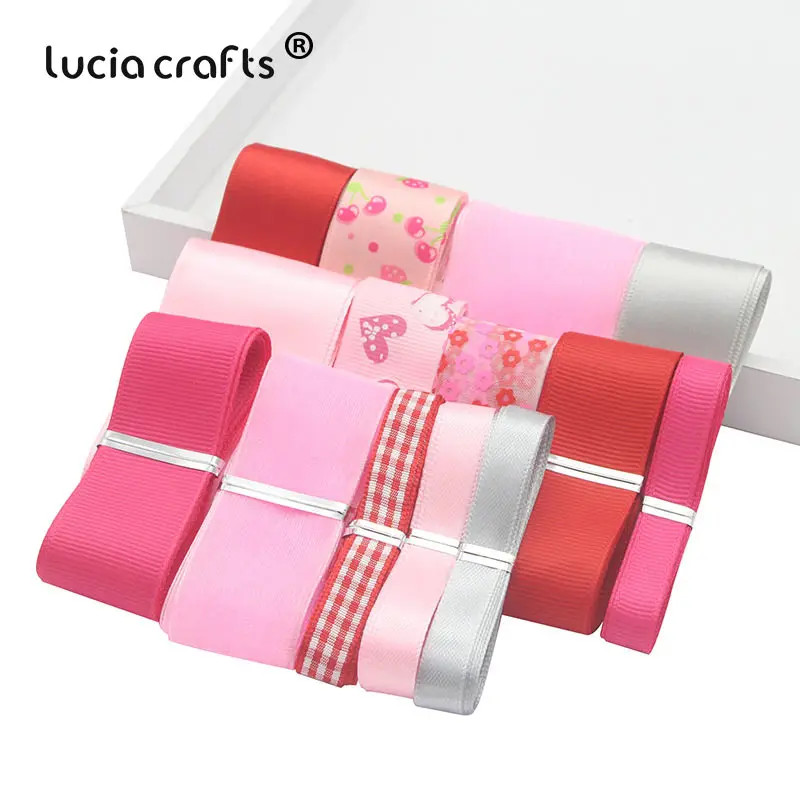 Lucia crafts 14 ярдов/партия смешанные размеры корсажная/атласная/органза лента кружева DIY Волосы Свадебная вечеринка аксессуары для упаковки Q0502