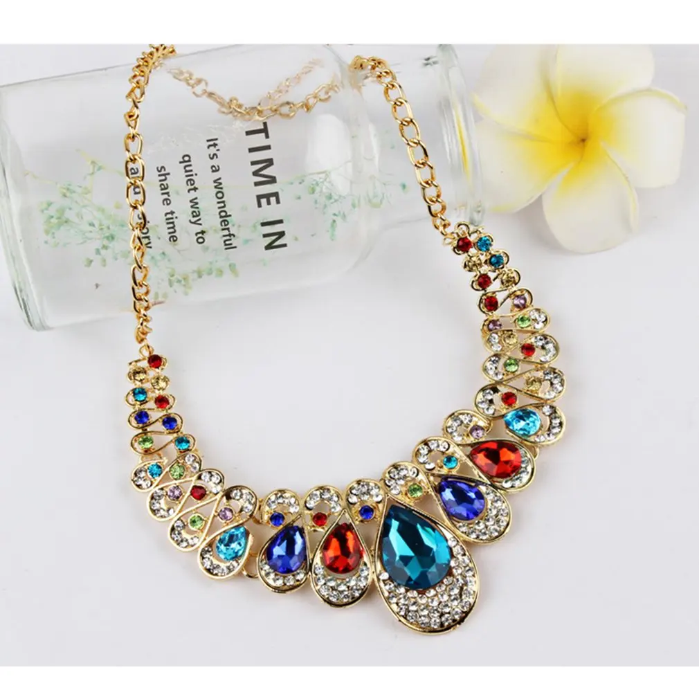 Женские роскошные стразы набор из ожерелий и серег для подружки невесты