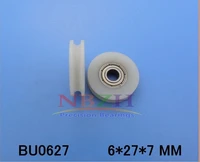 6267mm with vu shaped slot plastic coated nylon pulley bearing high quality 0627 uudoor roller embedded bearing