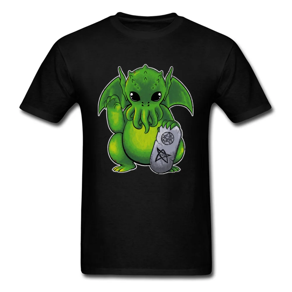 Маленькая футболка Cthulhu зеленая для отдыха с героями мультфильмов мужские
