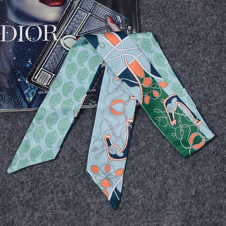 Beautiful Line Narrow Scarf Silk Feeling Choker Lady Headband Bag Hairband Ribbon Scarves Wholesale Drop Shipping KBD120 |