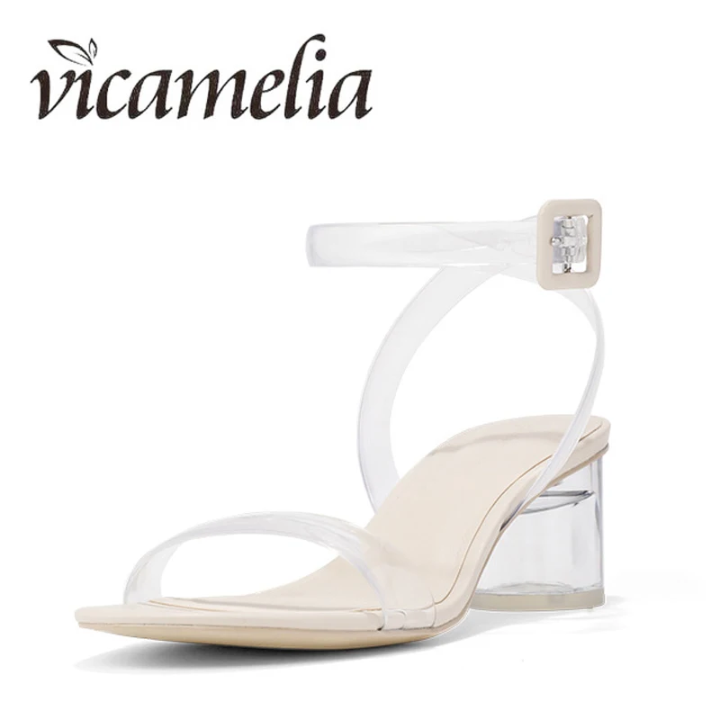 Vicamelia/сандалии из пвх на прозрачном каблуке женская прозрачная Классическая