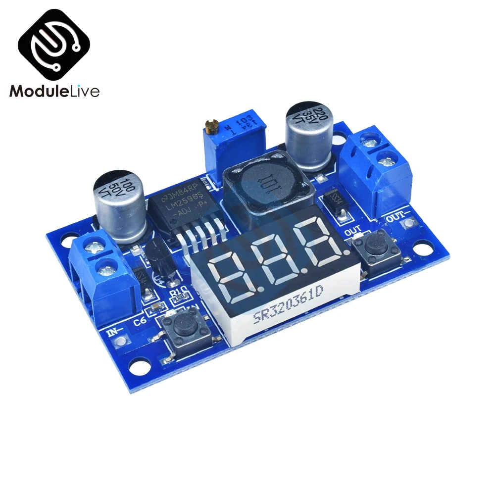 DC-DC Buck Step Down Module LM2596 DC/DC 4.0~40V to 1.25-37V Adjustable Voltage Regulator With LED Voltmeter
