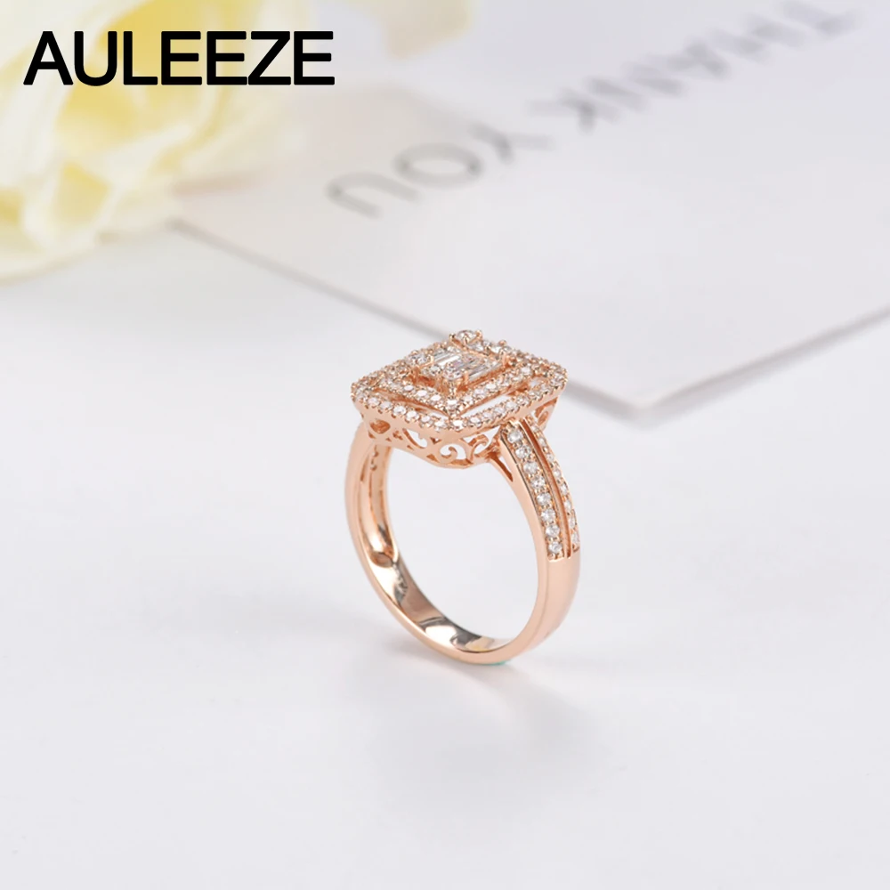 Обручальное кольцо AULEEZE розовое золото c настоящим бриллиантом пробы 18 К 750 с