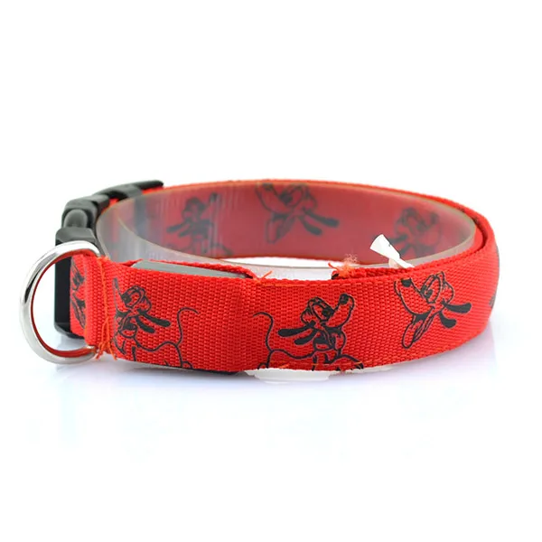 Светодиодный люминесцентный нейлоновый ошейник для собак регулируемый