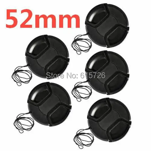 

10pcs/lot 52mm center pinch Snap-on cap cover for camera 52 mm Lens