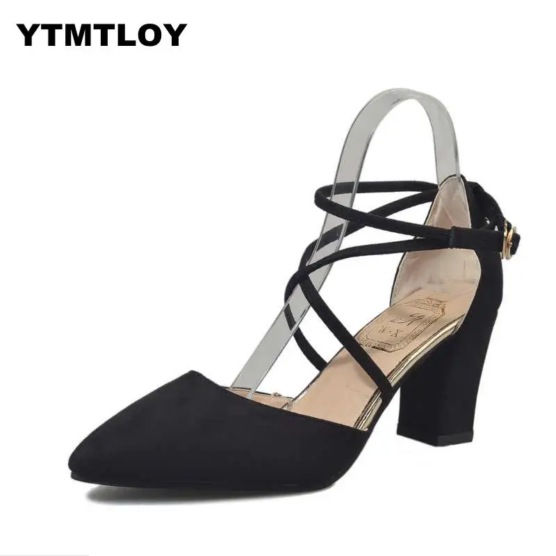 25 Styles Summer Women Sandals Open Toe Women's Sandles Thick Heel Pumps Shoes Korean Style Gladiator High Peep Zapatos 2019