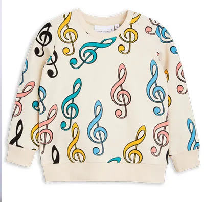 sweatshirt Коллекция года, детские футболки с музыкальными нотами, свитшоты футболки для маленьких мальчиков и девочек, топы, штаны одежда из хлопка весенне-летняя одежда для малышей возрастом от 1 года до 7 лет - Цвет: sweatshirt