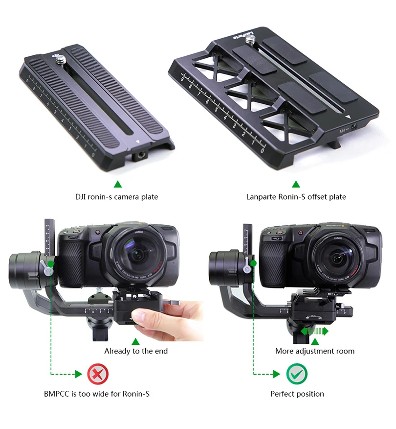 Lanparte Ronin S офсетная Камера пластина для BMPCC 4K для Blackmagic для DJI аксессуары для Кардана