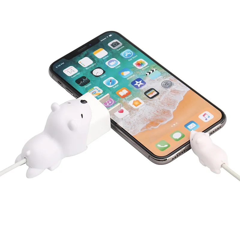 Один комплект милый протектор кабеля с животными для Iphone устройство намотки
