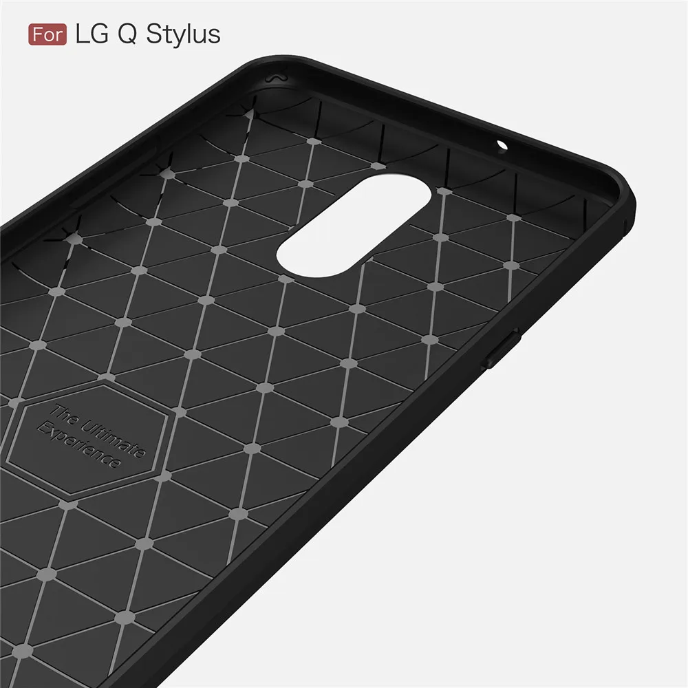 Lenuo чехол для LG Q Stylus ТПУ Мягкий углеродного волокна силиконовые матовый