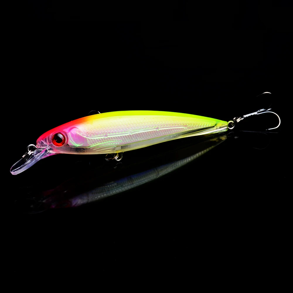

YUZI FISH 10PCS 2018 New Model Fishing Lures Laser Minnow Hard Bait 110mm 13g Slowly Sinking Quality Professional Crankbait