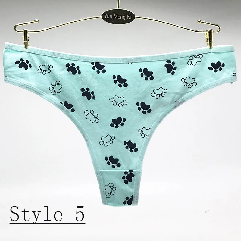Style 5 1 шт., сексуальные стринги и стринги, женские модные Соблазнительные милые трусики, высокое качество, 95% хлопок, нижнее белье для женщин, мягкое, удобное - Цвет: Style 5