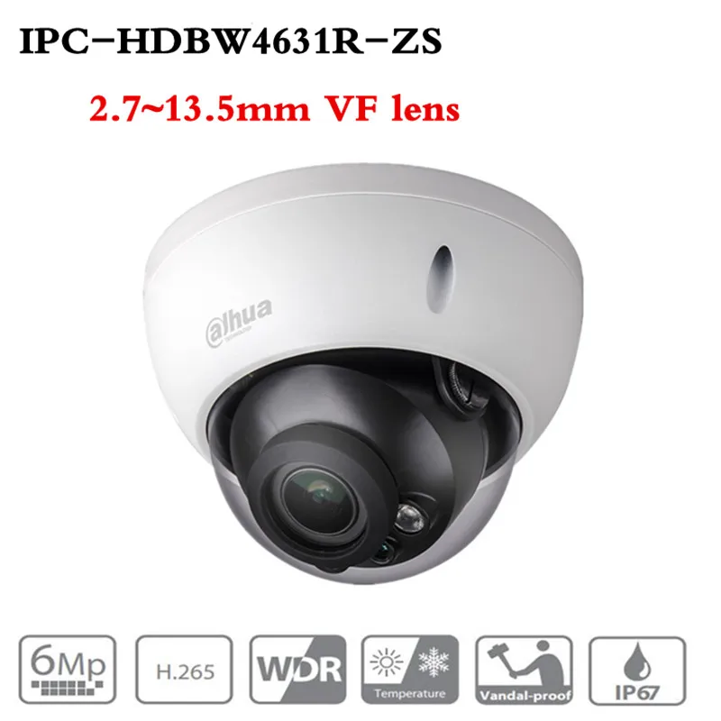 Dahua моторизованная зум-камера IPC-HDBW4631R-ZS День Ночь CCTV IP камера 30 м ИК диапазон Vari-Focus сетевая камера H.265 6mp камера