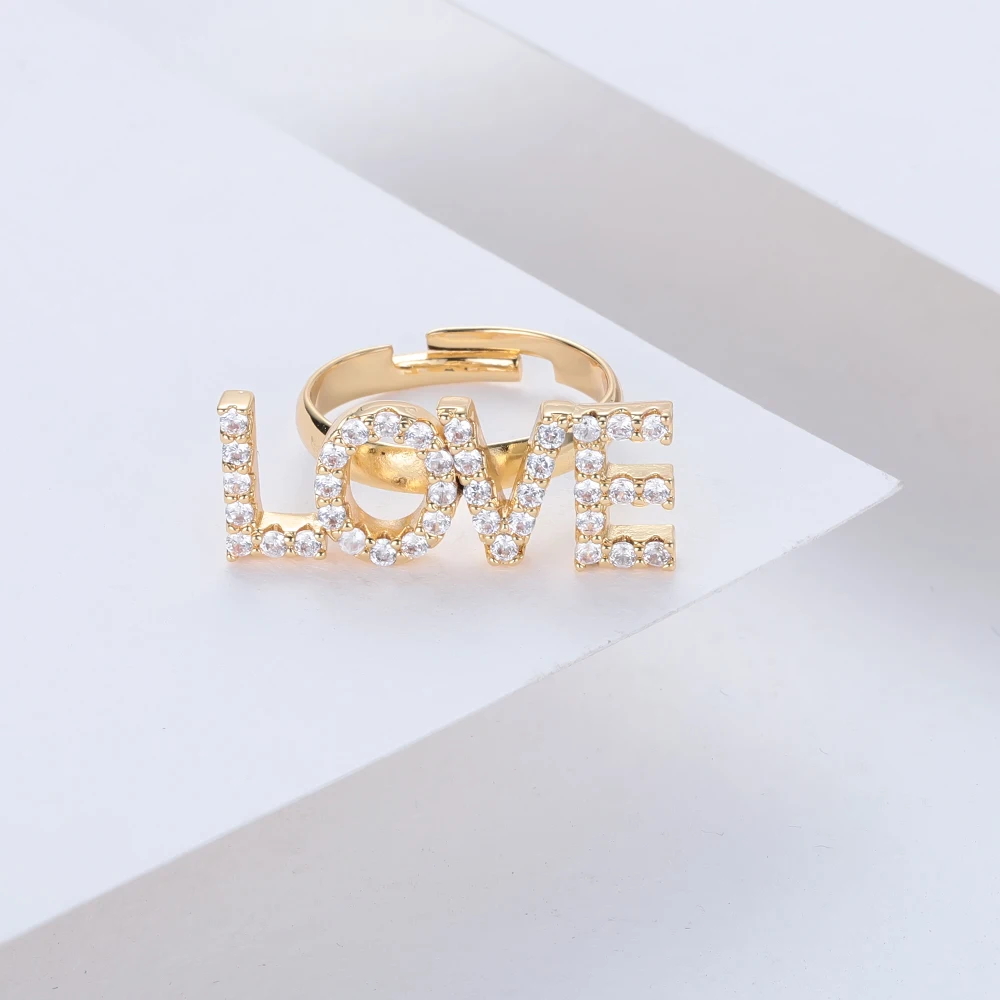 Duoying кольца из циркона с буквами алфавита для женщин Трендовое кольцо ювелирные
